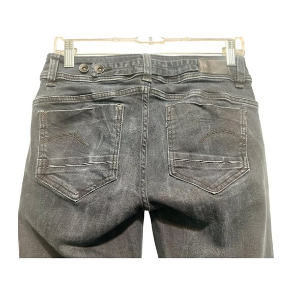 G-Star Raw Midge Saddle Mid Straight Women Jeans 30 Black Dark Wash Stretch Bike - Picture 9 of 13